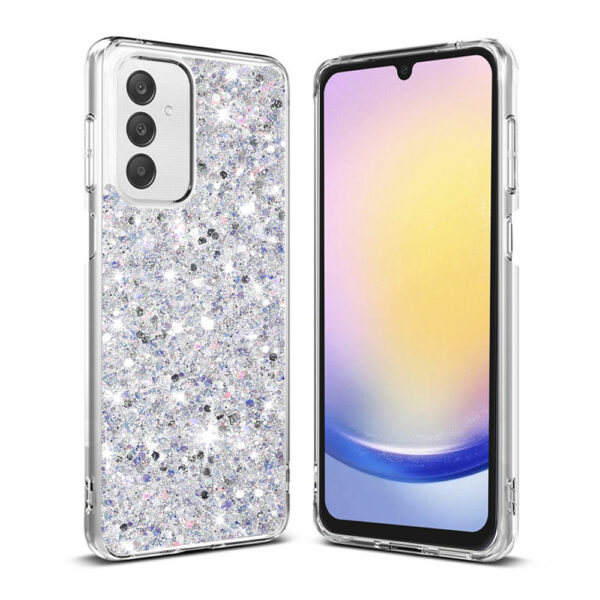 Husa Shiny Diamonds pentru Samsung Galaxy A25 5G, Ultra Slim, Usoara, Durabila, Antisoc, Alb