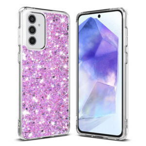 Husa Shiny Diamonds pentru Samsung Galaxy A55 5G, Ultra Slim, Usoara, Durabila, Antisoc, Lila