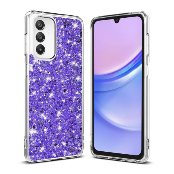 Husa Shiny Diamonds pentru Samsung Galaxy A15 | Galaxy A15 5G, Ultra Slim, Usoara, Durabila, Antisoc, Mov