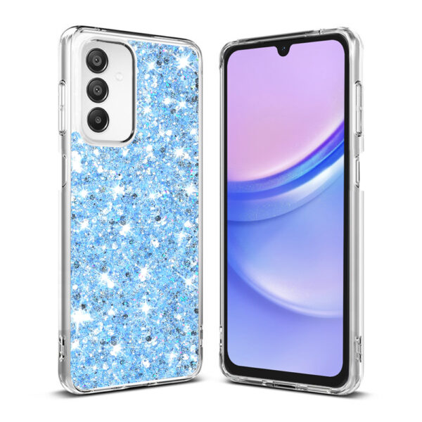 Husa Shiny Diamonds pentru Samsung Galaxy A15 | Galaxy A15 5G, Ultra Slim, Usoara, Durabila, Antisoc, Albastru