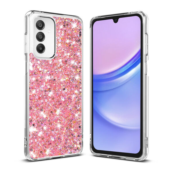 Husa Shiny Diamonds pentru Samsung Galaxy A15 | Galaxy A15 5G, Ultra Slim, Usoara, Durabila, Antisoc, Roz