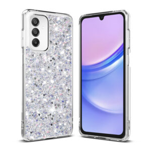 Husa Shiny Diamonds pentru Samsung Galaxy A15 | Galaxy A15 5G, Ultra Slim, Usoara, Durabila, Antisoc, Alb