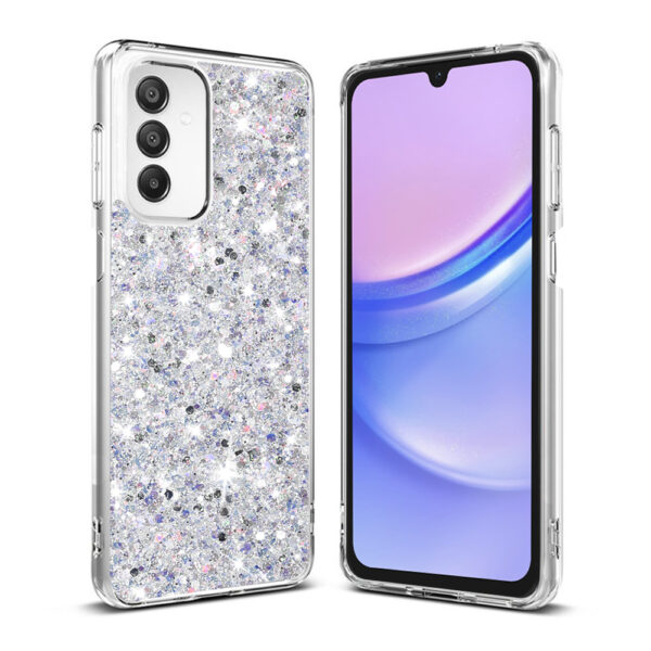 Husa Shiny Diamonds pentru Samsung Galaxy A15 | Galaxy A15 5G, Ultra Slim, Usoara, Durabila, Antisoc, Alb