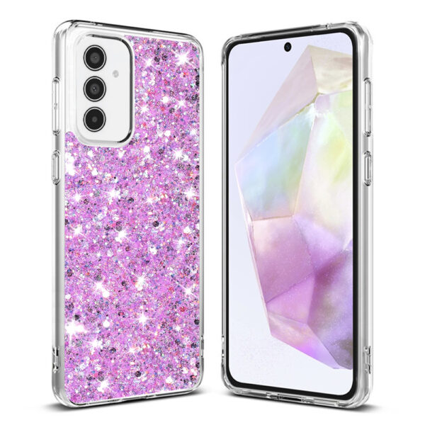 Husa Shiny Diamonds pentru Samsung Galaxy A35 5G, Ultra Slim, Usoara, Durabila, Antisoc, Lila