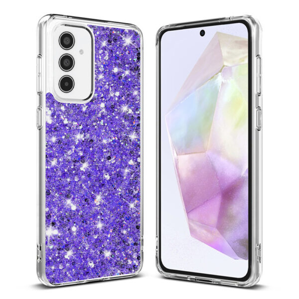 Husa Shiny Diamonds pentru Samsung Galaxy A35 5G, Ultra Slim, Usoara, Durabila, Antisoc, Mov