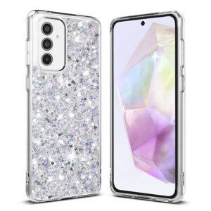 Husa Shiny Diamonds pentru Samsung Galaxy A35 5G, Ultra Slim, Usoara, Durabila, Antisoc, Alb