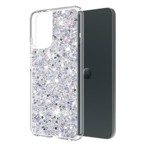 Husa Shiny Diamonds pentru Motorola Moto G14, Ultra Slim, Usoara, Durabila, Antisoc, Alb