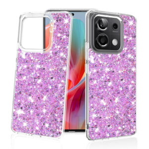 Husa Shiny Diamonds pentru Xiaomi Redmi Note 13 Pro 5G, Ultra Slim, Usoara, Durabila, Antisoc, Lila