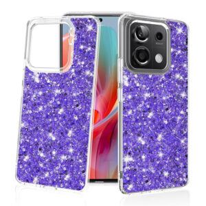 Husa Shiny Diamonds pentru Xiaomi Redmi Note 13 Pro 5G, Ultra Slim, Usoara, Durabila, Antisoc, Mov