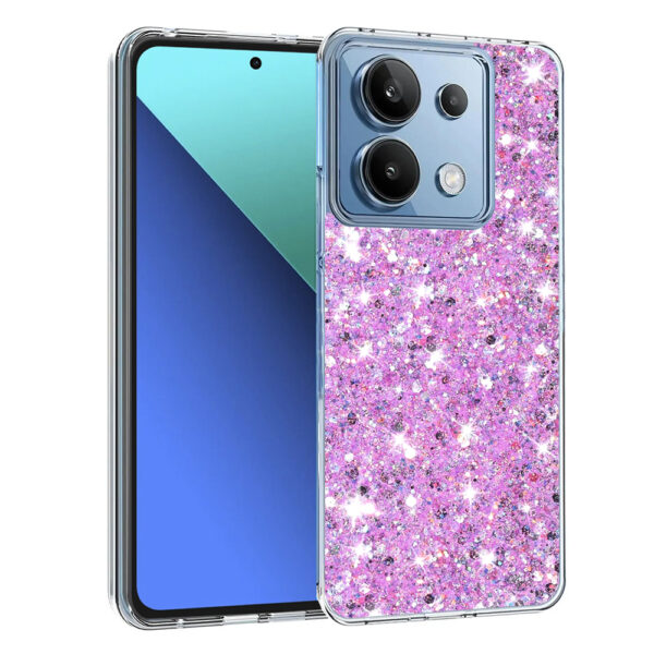 Husa Shiny Diamonds pentru Xiaomi Redmi Note 13 4G, Ultra Slim, Usoara, Durabila, Antisoc, Lila