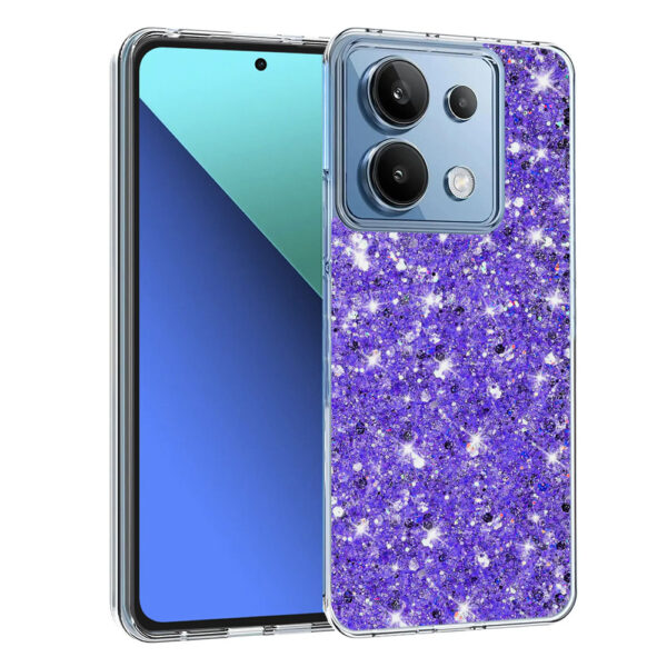 Husa Shiny Diamonds pentru Xiaomi Redmi Note 13 4G, Ultra Slim, Usoara, Durabila, Antisoc, Mov