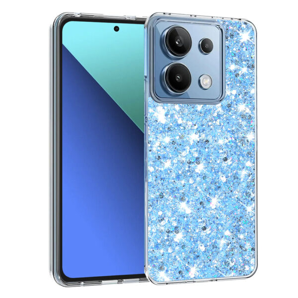 Husa Shiny Diamonds pentru Xiaomi Redmi Note 13 4G, Ultra Slim, Usoara, Durabila, Antisoc, Albastru