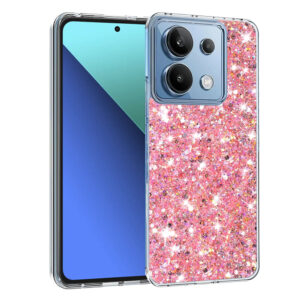 Husa Shiny Diamonds pentru Xiaomi Redmi Note 13 4G, Ultra Slim, Usoara, Durabila, Antisoc, Roz