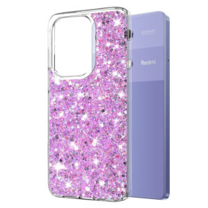 Husa Shiny Diamonds pentru Xiaomi Redmi Note 13 Pro, Ultra Slim, Usoara, Durabila, Antisoc, Lila