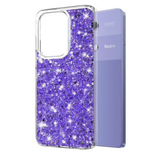 Husa Shiny Diamonds pentru Xiaomi Redmi Note 13 Pro, Ultra Slim, Usoara, Durabila, Antisoc, Mov