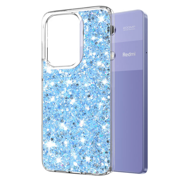 Husa Shiny Diamonds pentru Xiaomi Redmi Note 13 Pro, Ultra Slim, Usoara, Durabila, Antisoc, Albastru