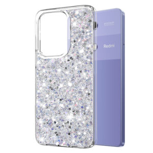 Husa Shiny Diamonds pentru Xiaomi Redmi Note 13 Pro, Ultra Slim, Usoara, Durabila, Antisoc, Alb