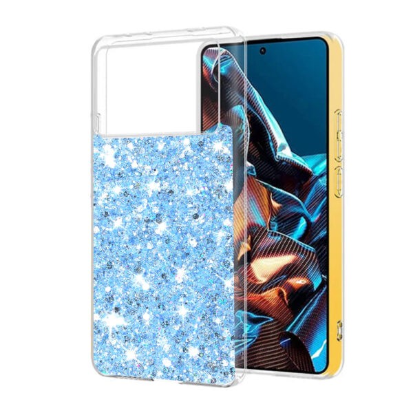 Husa Shiny Diamonds pentru Xiaomi X6 Pro, Ultra Slim, Usoara, Durabila, Antisoc, Albastru