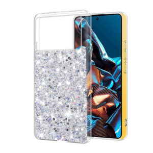 Husa Shiny Diamonds pentru Xiaomi X6 Pro, Ultra Slim, Usoara, Durabila, Antisoc, Alb