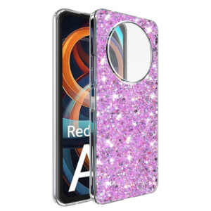 Husa Shiny Diamonds pentru Xiaomi Redmi A3, Ultra Slim, Usoara, Durabila, Antisoc, Lila