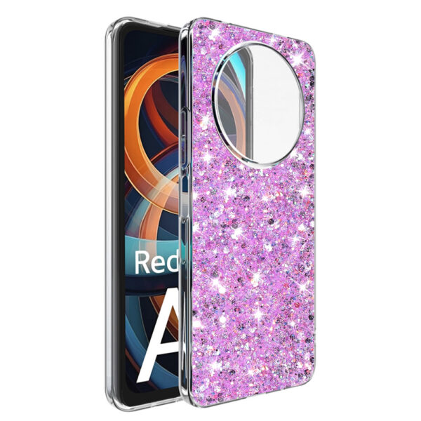 Husa Shiny Diamonds pentru Xiaomi Redmi A3, Ultra Slim, Usoara, Durabila, Antisoc, Lila