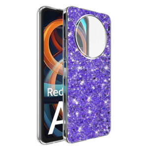 Husa Shiny Diamonds pentru Xiaomi Redmi A3, Ultra Slim, Usoara, Durabila, Antisoc, Mov