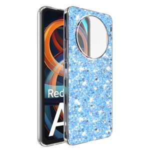 Husa Shiny Diamonds pentru Xiaomi Redmi A3, Ultra Slim, Usoara, Durabila, Antisoc, Albastru