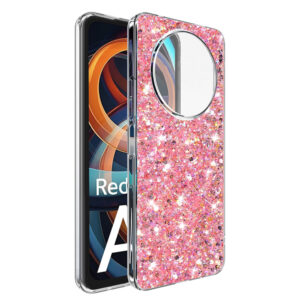 Husa Shiny Diamonds pentru Xiaomi Redmi A3, Ultra Slim, Usoara, Durabila, Antisoc, Roz