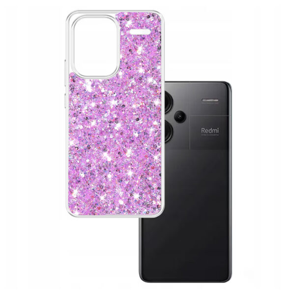 Husa Shiny Diamonds pentru Xiaomi Redmi Note 13 Pro Plus, Ultra Slim, Usoara, Durabila, Antisoc, Lila