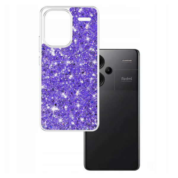 Husa Shiny Diamonds pentru Xiaomi Redmi Note 13 Pro Plus, Ultra Slim, Usoara, Durabila, Antisoc, Mov