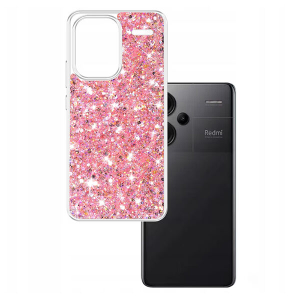 Husa Shiny Diamonds pentru Xiaomi Redmi Note 13 Pro Plus, Ultra Slim, Usoara, Durabila, Antisoc, Roz