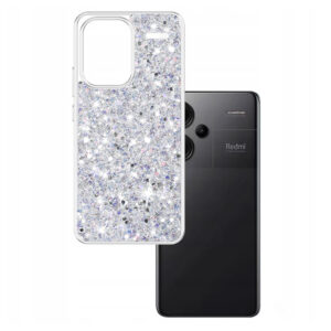 Husa Shiny Diamonds pentru Xiaomi Redmi Note 13 Pro Plus, Ultra Slim, Usoara, Durabila, Antisoc, Alb