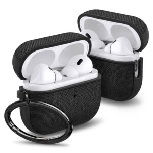 Husa de protectie, compatibila Apple AirPods Pro 1, FONIX SwiftCase Ultra, Carabiniera incorporata, Anti-soc, Material textil si poliuretan, Protectie completa, Negru - 4