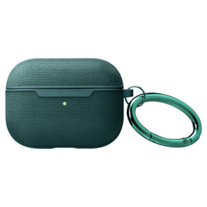 Husa de protectie, compatibila Apple AirPods Pro 1, FONIX SwiftCase Ultra, Carabiniera incorporata, Anti-soc, Material textil si poliuretan, Protectie completa, Verde - 3