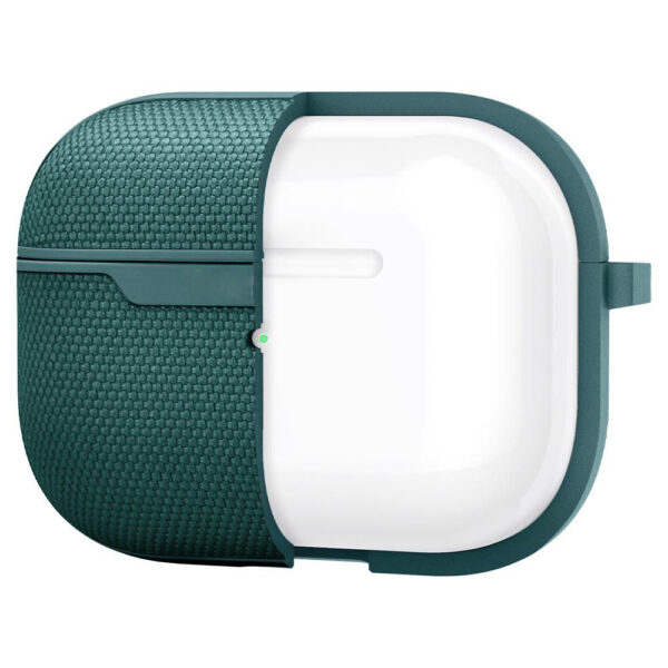 Husa de protectie, compatibila Apple AirPods Pro 1, FONIX SwiftCase Ultra, Carabiniera incorporata, Anti-soc, Material textil si poliuretan, Protectie completa, Verde - 4