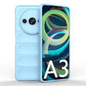 Husa Matte Waves pentru Xiaomi Redmi A3, Camera Protect, Striatii laterale, Colturi intarite, Margini inaltate, Antialunecare, Antisoc, Silicon prietenos cu pielea, Albastru