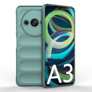 Husa Matte Waves pentru Xiaomi Redmi A3, Camera Protect, Striatii laterale, Colturi intarite, Margini inaltate, Antialunecare, Antisoc, Silicon prietenos cu pielea, Verde