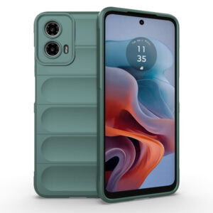 Husa Matte Waves pentru Motorola Moto G34, Camera Protect, Striatii laterale, Colturi intarite, Margini inaltate, Antialunecare, Antisoc, Silicon prietenos cu pielea, Verde