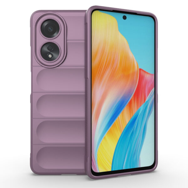 Husa Matte Waves pentru Oppo A58 4G, Camera Protect, Striatii laterale, Colturi intarite, Margini inaltate, Antialunecare, Antisoc, Silicon prietenos cu pielea, Mov