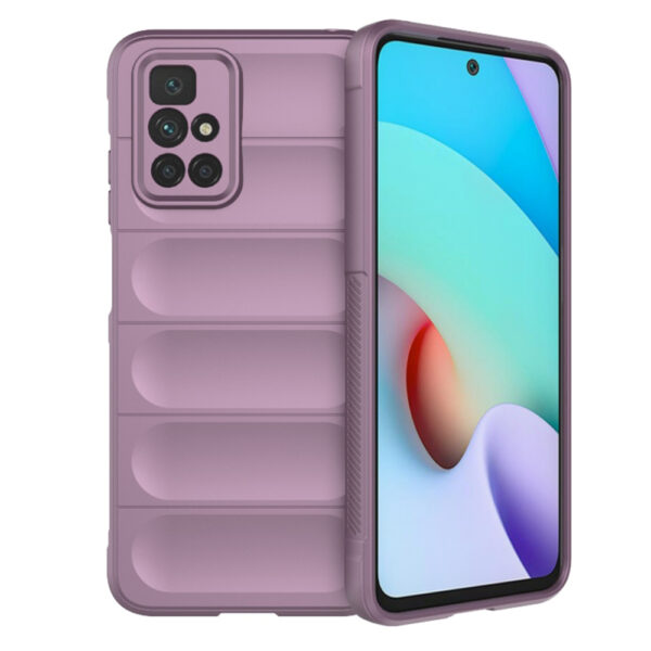 Husa Matte Waves pentru Xiaomi Redmi 10 | Redmi 10 2022, Camera Protect, Striatii laterale, Colturi intarite, Margini inaltate, Antialunecare, Antisoc, Silicon prietenos cu pielea, Mov