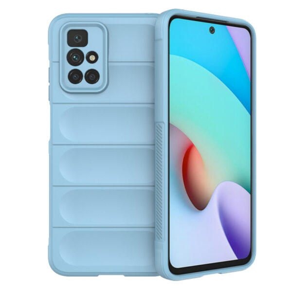 Husa Matte Waves pentru Xiaomi Redmi 10 | Redmi 10 2022, Camera Protect, Striatii laterale, Colturi intarite, Margini inaltate, Antialunecare, Antisoc, Silicon prietenos cu pielea, Albastru