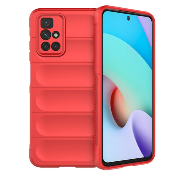 Husa Matte Waves pentru Xiaomi Redmi 10 | Redmi 10 2022, Camera Protect, Striatii laterale, Colturi intarite, Margini inaltate, Antialunecare, Antisoc, Silicon prietenos cu pielea, Rosu