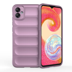 Husa Matte Waves pentru Samsung Galaxy A04e | Galaxy M04, Camera Protect, Striatii laterale, Colturi intarite, Margini inaltate, Antialunecare, Antisoc, Silicon prietenos cu pielea, Mov