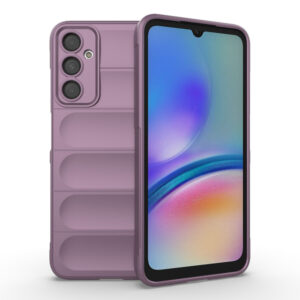 Husa Matte Waves pentru Samsung Galaxy A05s, Camera Protect, Striatii laterale, Colturi intarite, Margini inaltate, Antialunecare, Antisoc, Silicon prietenos cu pielea, Mov