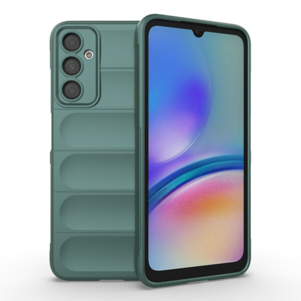 Husa Matte Waves pentru Samsung Galaxy A05s, Camera Protect, Striatii laterale, Colturi intarite, Margini inaltate, Antialunecare, Antisoc, Silicon prietenos cu pielea, Verde