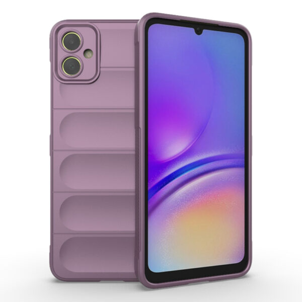 Husa Matte Waves pentru Samsung Galaxy A05, Camera Protect, Striatii laterale, Colturi intarite, Margini inaltate, Antialunecare, Antisoc, Silicon prietenos cu pielea, Mov