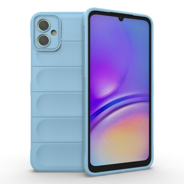 Husa Matte Waves pentru Samsung Galaxy A05, Camera Protect, Striatii laterale, Colturi intarite, Margini inaltate, Antialunecare, Antisoc, Silicon prietenos cu pielea, Albastru