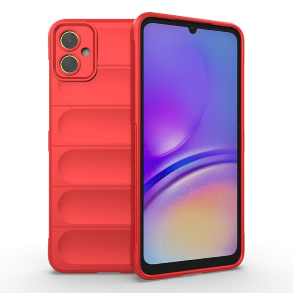 Husa Matte Waves pentru Samsung Galaxy A05, Camera Protect, Striatii laterale, Colturi intarite, Margini inaltate, Antialunecare, Antisoc, Silicon prietenos cu pielea, Rosu