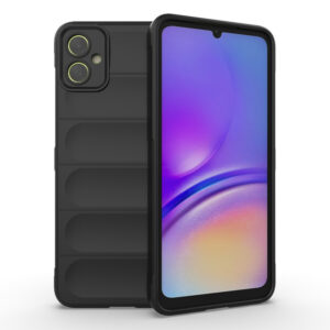 Husa Matte Waves pentru Samsung Galaxy A05, Camera Protect, Striatii laterale, Colturi intarite, Margini inaltate, Antialunecare, Antisoc, Silicon prietenos cu pielea, Negru