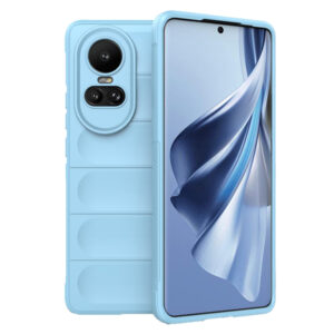 Husa Matte Waves pentru Oppo Reno10 | Reno10 Pro, Camera Protect, Striatii laterale, Colturi intarite, Margini inaltate, Antialunecare, Antisoc, Silicon prietenos cu pielea, Albastru